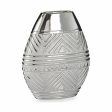 Vase Width Silver Ceramic 9,8 x 26,5 x 22 cm (6 Units) Online Sale