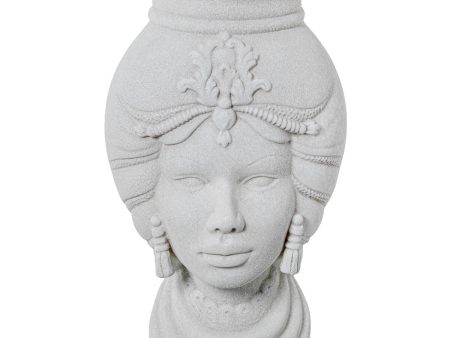 Vase Alexandra House Living White Ceramic African Woman 21 x 21 x 39 cm For Cheap