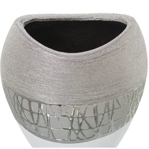 Vase Alexandra House Living Silver Ceramic 18 x 10 x 21 cm Supply