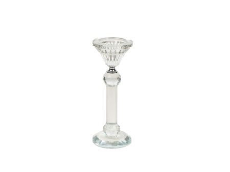 Candleholder Romimex Transparent Glass 7 x 19 x 7 cm Hot on Sale