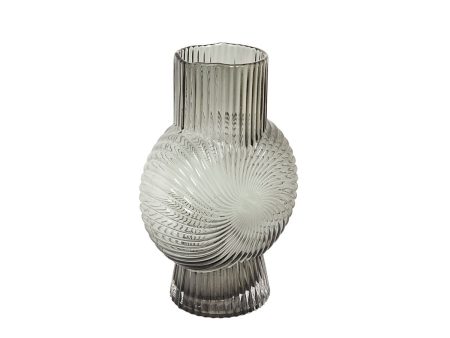 Vase Romimex Grey Glass 18 x 25 x 18 cm Fashion