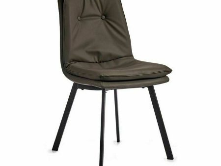 Armchair Buttons Black Grey Steel 62 x 85 x 47 cm (2 Units) For Discount