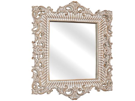 Wall mirror Romimex Natural 35 x 30 x 2 cm Squared For Sale