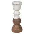 Candleholder Romimex White Terracotta 16 x 40 x 16 cm Online Sale