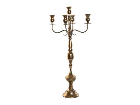 Candle Holder Home ESPRIT Golden Metal 38,5 X 38,5 X 80 cm Online Hot Sale