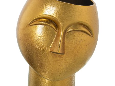 Vase Alexandra House Living Golden Ceramic Face 20 x 20 x 29 cm Cheap