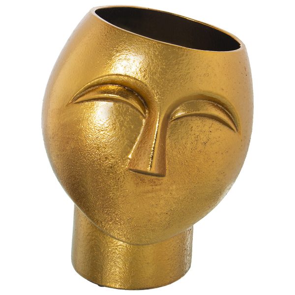 Vase Alexandra House Living Golden Ceramic Face 20 x 20 x 29 cm Cheap