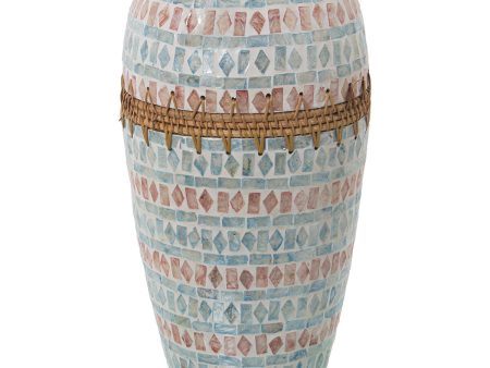 Vase Alexandra House Living Mother of pearl 21 x 21 x 43 cm Hot on Sale