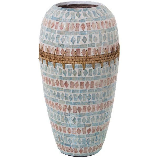 Vase Alexandra House Living Mother of pearl 21 x 21 x 43 cm Hot on Sale