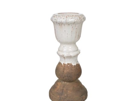 Candleholder Romimex White Terracotta 16 x 35 x 16 cm For Discount