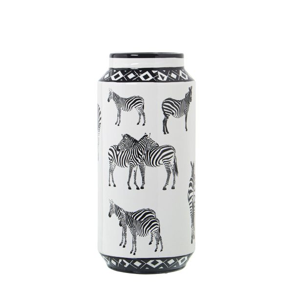 Vase Alexandra House Living White Ceramic Zebra 16 x 16 x 29 cm Online