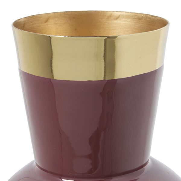 Vase Alexandra House Living Violet Golden Metal 15 x 15 x 28 cm Sale