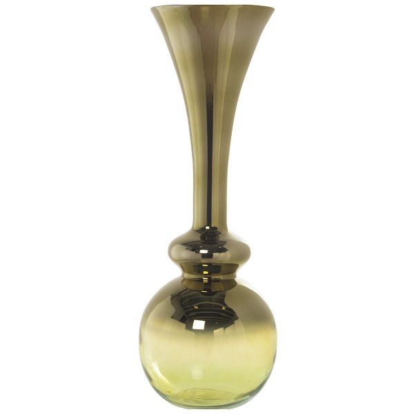 Vase Alexandra House Living Green Transparent Crystal 24 x 24 x 65 cm Online Hot Sale