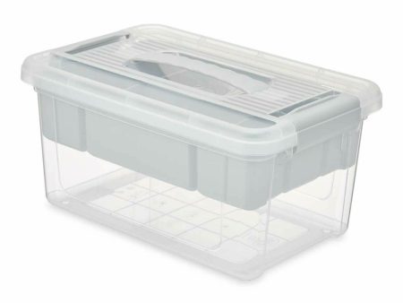 Multi-use Box Grey Transparent Plastic 5 L 29,5 x 14,5 x 19,2 cm (6 Units) on Sale