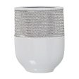 Vase Alexandra House Living White Silver Ceramic 9 x 18 x 23 cm For Sale