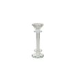 Candleholder Romimex Silver Glass 8 x 20 x 8 cm For Cheap