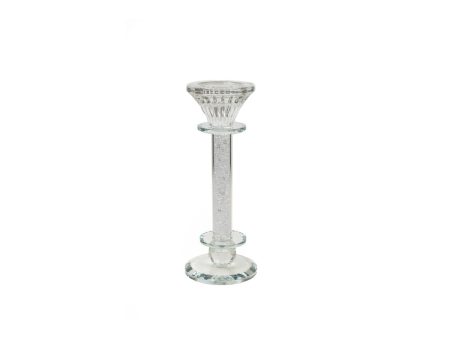 Candleholder Romimex Silver Glass 8 x 20 x 8 cm For Cheap