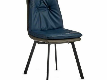 Armchair Buttons Blue Black Grey Steel 62 x 85 x 47 cm (2 Units) Supply