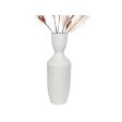 Vase Romimex White Ceramic 18 x 49 x 18 cm For Sale