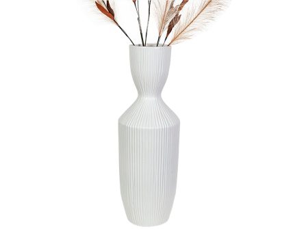 Vase Romimex White Ceramic 18 x 49 x 18 cm For Sale