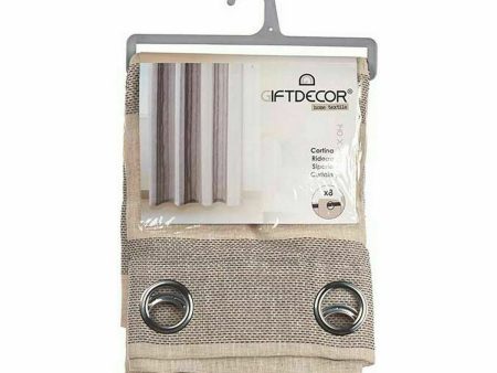 Curtain Beige Grey 140 x 0,1 x 260 cm (6 Units) Hot on Sale