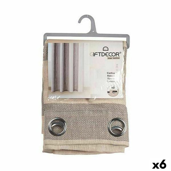 Curtain Beige Grey 140 x 0,1 x 260 cm (6 Units) Hot on Sale