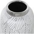 Vase Alexandra House Living White Silver Ceramic 16 x 16 x 26 cm Sale