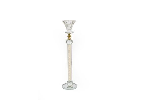 Candleholder Romimex Transparent Glass 6 x 31 x 6 cm on Sale