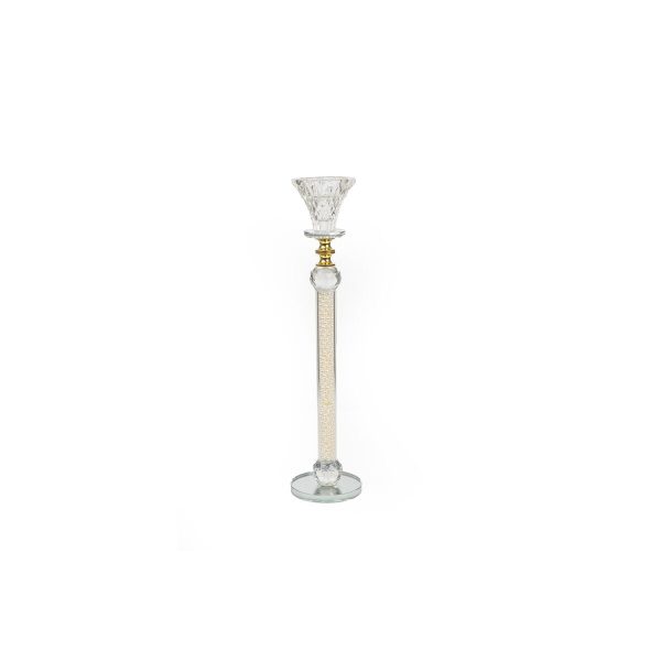 Candleholder Romimex Transparent Glass 6 x 31 x 6 cm on Sale