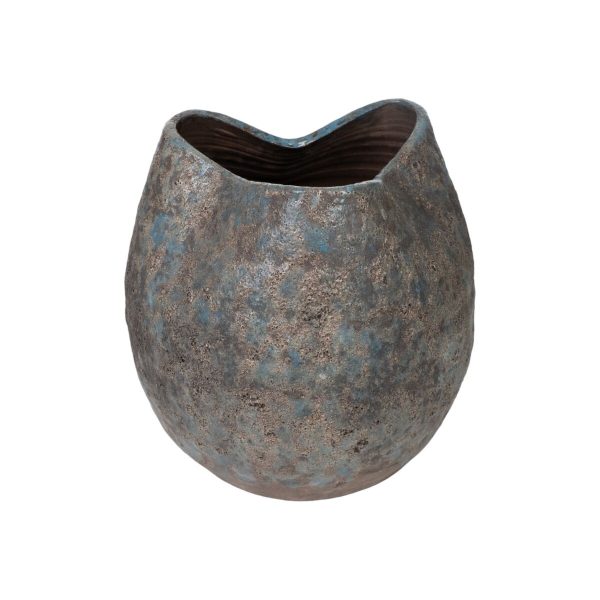 Planter Romimex Blue Terracotta 26 x 26 x 26 cm Aged finish Cheap