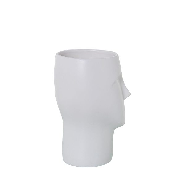 Vase Alexandra House Living White Ceramic Face 12 x 12 x 22 cm Supply