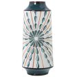 Vase Alexandra House Living White Dark blue Ceramic 15 x 15 x 31 cm Discount