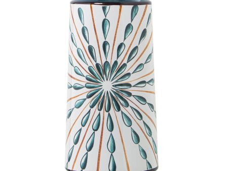 Vase Alexandra House Living White Dark blue Ceramic 15 x 15 x 31 cm Discount