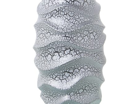 Vase Alexandra House Living Grey Silver Ceramic Crackled 22 x 22 x 39 cm Supply