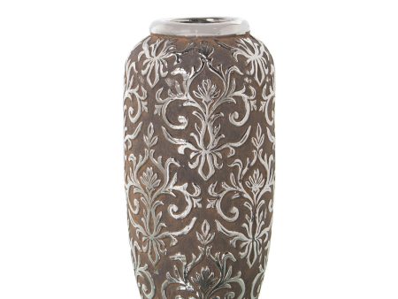 Vase Alexandra House Living Silver Ceramic 14 x 28 cm Cheap