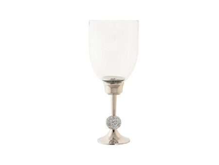 Candleholder DKD Home Decor 16 x 16 x 41 cm Silver Aluminium Acrylic Hot on Sale