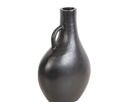 Vase Romimex Black Aluminium 19 x 29 x 11 cm With handle For Discount