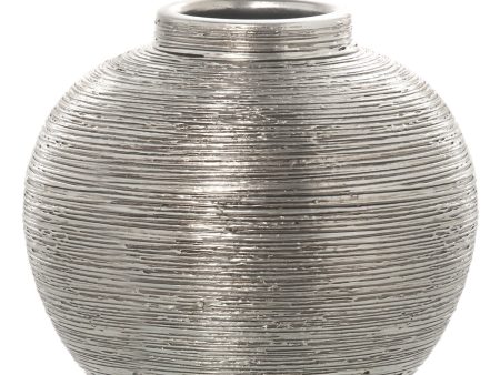 Vase Alexandra House Living Silver Ceramic 28 x 28 x 27 cm on Sale