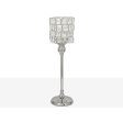 Candleholder Romimex Silver Metal Glass 13 x 40 x 13 cm Wineglass Sale