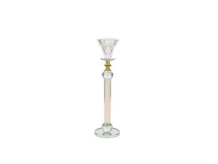 Candleholder Romimex Transparent Glass 6 x 26 x 6 cm Online Sale