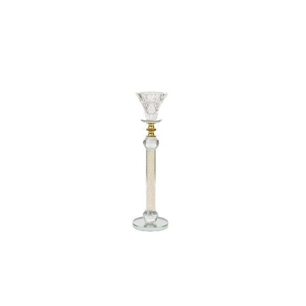 Candleholder Romimex Transparent Glass 6 x 26 x 6 cm Online Sale