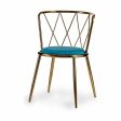 Chair Rhombus Blue Golden 50,5 x 73 x 51 cm (2 Units) For Discount