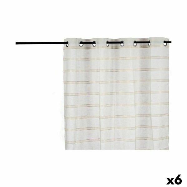 Curtain Stripes Beige 140 x 0,1 x 260 cm (6 Units) Online Hot Sale