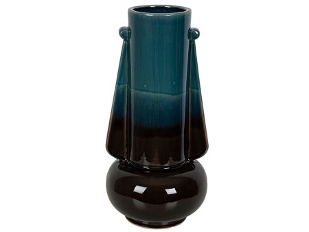 Vase Romimex Blue Black Ceramic 22 x 44 x 22 cm Cheap