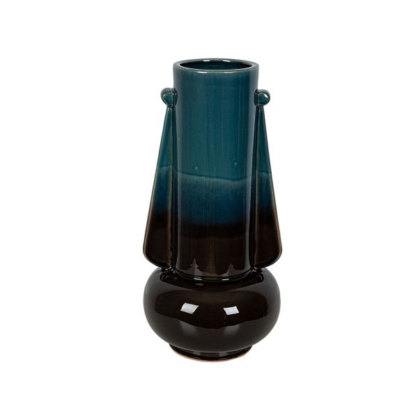 Vase Romimex Blue Black Ceramic 22 x 44 x 22 cm Cheap