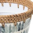 Planter Alexandra House Living Multicolour Rattan Mother of pearl Printed 18 x 14 x 18 cm Online Sale