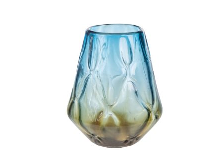 Vase Romimex Blue Amber Glass 27 x 23 x 27 cm Sale