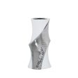 Vase Alexandra House Living White Silver Ceramic 12 x 15 x 28 cm Online Hot Sale