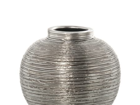 Vase Alexandra House Living Silver Ceramic 25 x 22 cm Supply