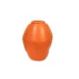 Vase Romimex Orange Natural Ceramic Rattan 22 x 35 x 25 cm on Sale